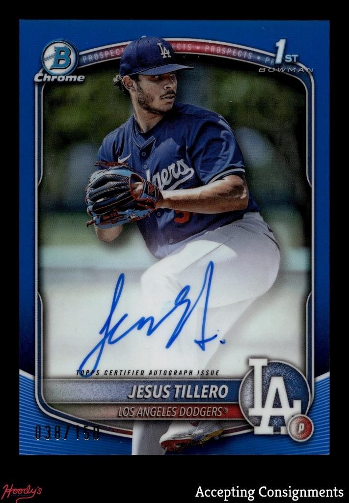2025 Bowman Chrome Prospect Blue Refractors Jesus Tillero 1st Rookie AUTO /150