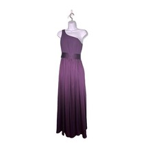 White by Vera Wang One Shoulder Maxi Dress Purple 0 Bridesmaid Formal Evening