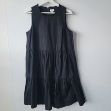 J.crew women's Tiered Ruffle Midi Dress size 8 Sleeveless Lined  black AV676
