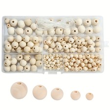 Multi-Size Wooden Beads Craft Kit - DIY for Home Decor  Jewelry Making