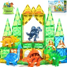 Coodoo Magnetic Tiles 3D Movable Dinosaur Toys for Kids 3-5 5-7 Toddler