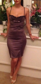 Agent Provocateur Gangster dress L gunmetal satin AP4 new vintage