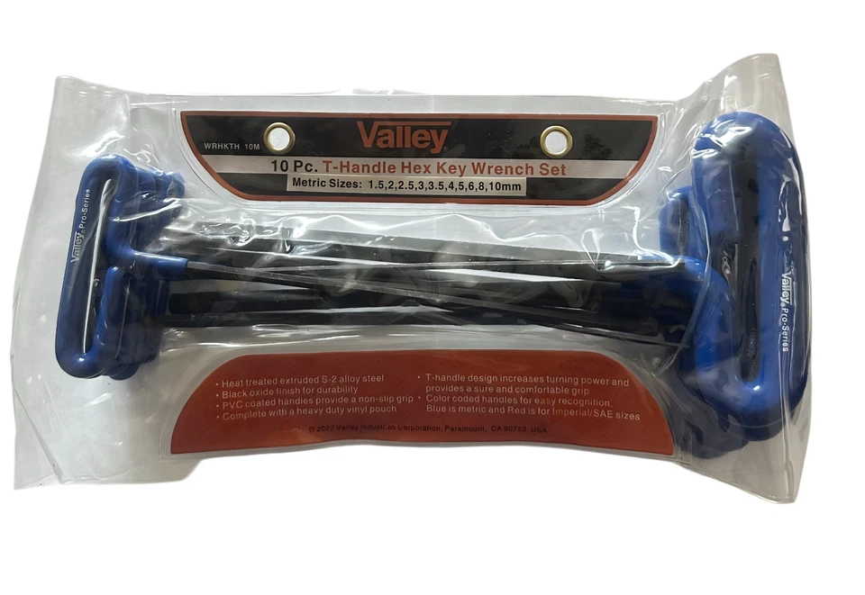 Wrench, Hex Key, Dipped T-Handle, Metric, 10pc Set -1.5mm to 10mm - Image 3 of 3