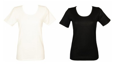 VAJOLET by selina Damen Bluse Halbarm Wolle und Baumwolle auf der Haut Artikel