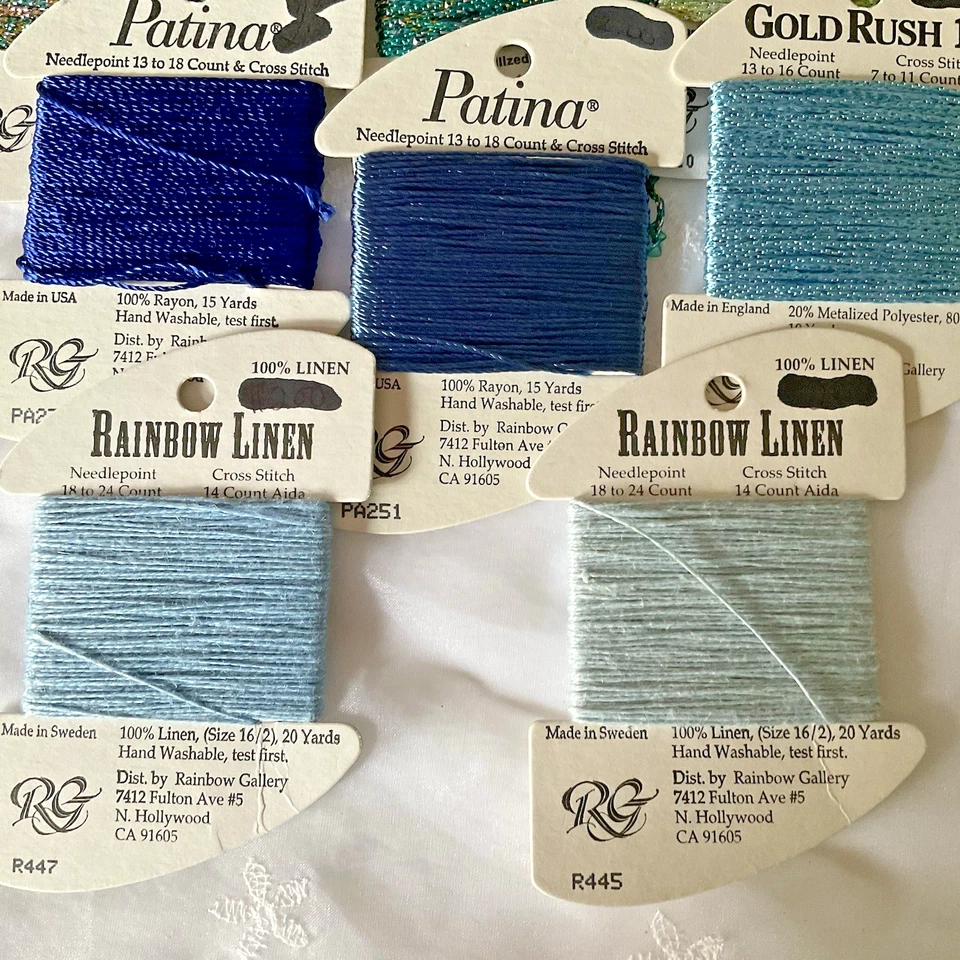 Needlepoint Embroidery Thread Lot of 8 Asst Color Solid Metallic Rainbow Gallery - Image 4 of 4