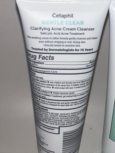 Pack of 3 - Cetaphil Gentle Clear Clarifying Acne Cream Cleanser 4.2 oz Exp 8/25 - Picture 3 of 4