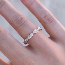 2Ct Round Cut Simulated Diamond Stylish Trend Wedding Band 14K Rose Gold Plated