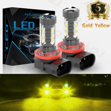 2*H8 H9 H11 Bright Gold Yellow LED Fog Light Bulbs for Mazdaspeed 6 Mazda 3 RX-8
