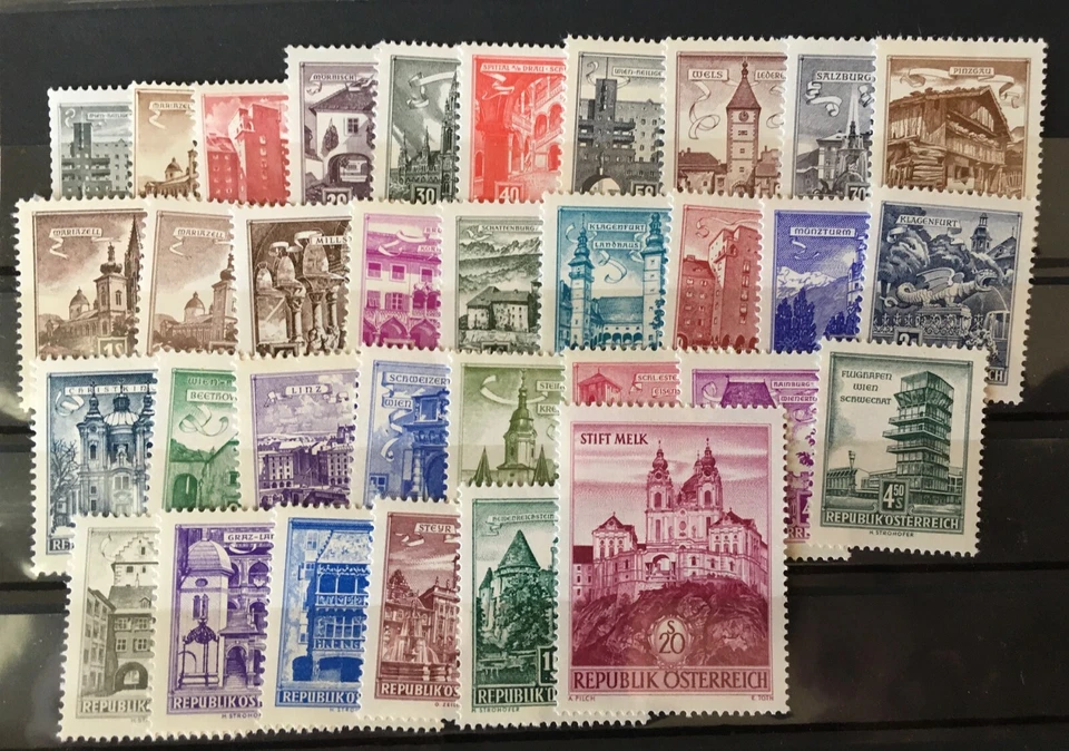 AUSTRIA - Landscapes, Costumes, Famous Buildings - 3 Complete Sets Mint/NH - Image 3 of 3