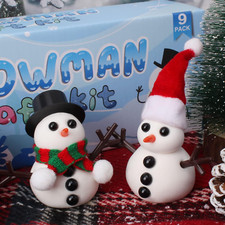 9 Pack Build a Snowman Kit for Kids DIY Modeling Clay Xmas Stocking Stuffers