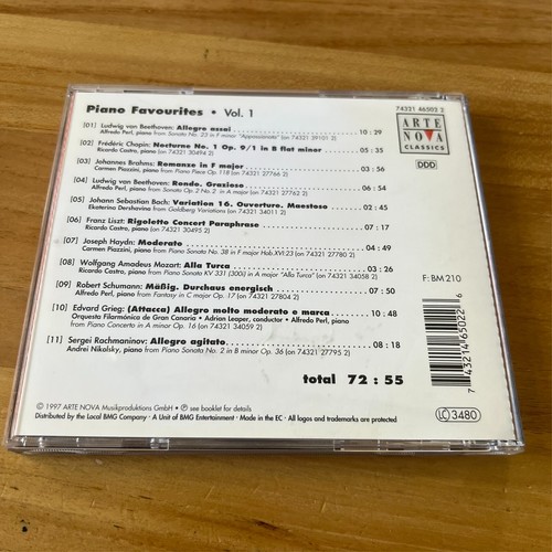 PIANO FAVORITES VOL. 1 Various CD ALBUM ARTE NOVA - DDD - Germany - CLASSICAL - Bild 2 von 4