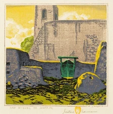 Gustave Baumann : San Miguel de Santa Fe : 1949 : Archival Canvas Print