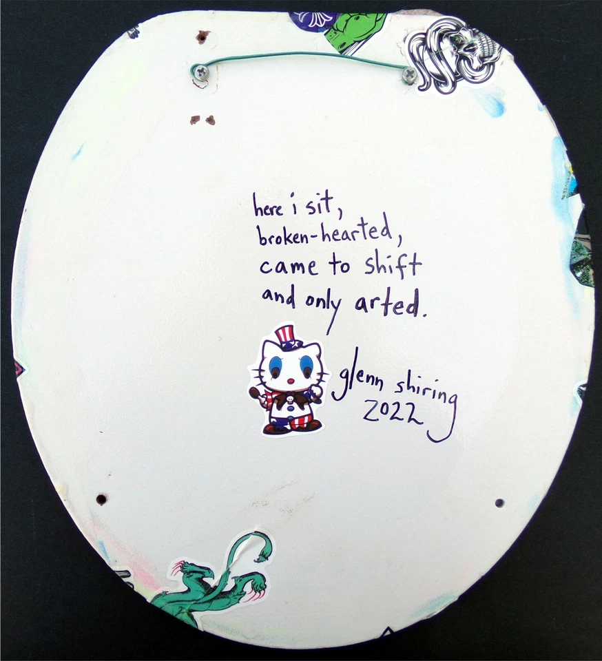 ¡Asiento de inodoro de graffiti! Arte de pared de baño, divertido collage original único en su clase listo para colgar Foto 3 de 4