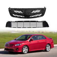 For 2011 2012 2013 Toyota Corolla Front Upper & Lower Bumper Grille Assembly Set