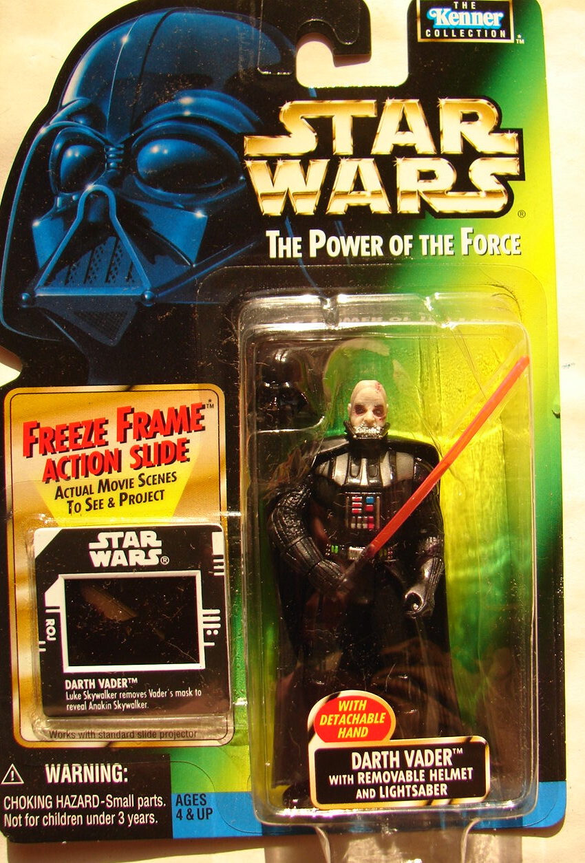 Star Wars POTF FF Darth Vader removable Helmet Freeze Frame 1998 MOC ROTJ  124