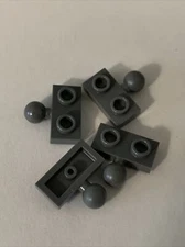 LEGO Parts 14417 (4pcs) Plate, Modified 1 x 2 with Tow Ball on Side DK BL GRAY