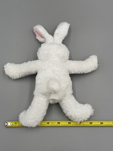 Hallmark bianco peluche orecchio floppy coniglietto coniglio 9" peluche con fiocco nastro - Foto 5 di 7