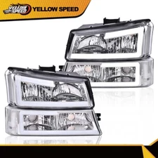 Fit For 2003-2006 Chevrolet Silverado 1500 2500HD 3500 Headlights + Bumper Light