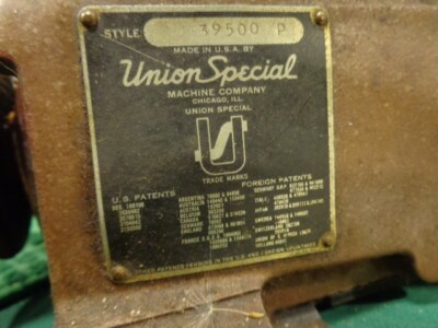 UNION SPECIAL 39500P TURTLEBACK THREE THREAD INDUSTRIAL UNION SPECIAL 39500P TURTLEBACK THREE THREAD INDUSTRIAL