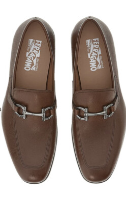 New Authentic Salvatore Ferragamo Men Brown Dress Leather New Authentic Salvatore Ferragamo Men Brown Dress Leather