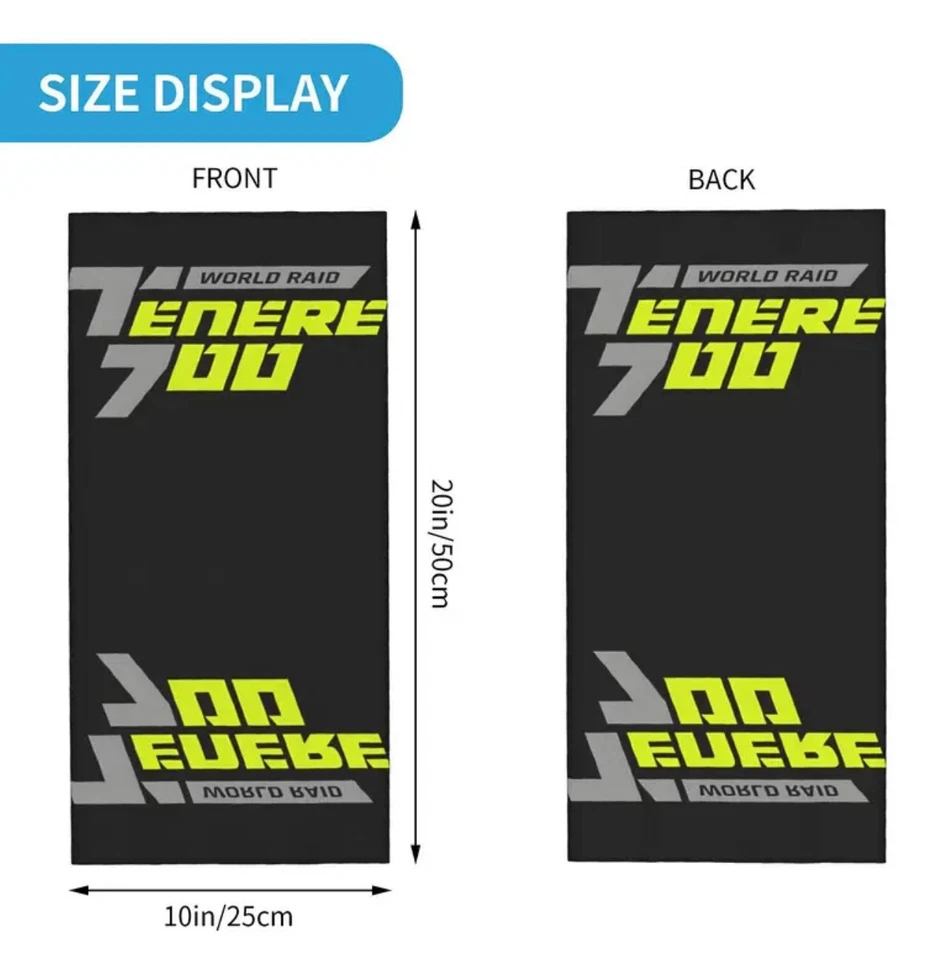 YAMAHA TENERE 700 MÁSCARA FACIAL ATV UTV MOTO BALACLAVA TUBO BANDANA NOVA PRETA - Imagem 3 de 3