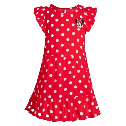 fitted lace wedding dress Petit Bebe Knits Girls Smocked Minnie Mouse Red and White Polka Dot Angel Wing Dress 12M main image 0