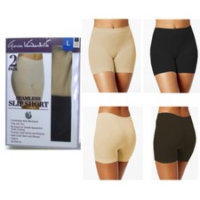 2 Womens Gloria Vanderbilt Seamless Slipshort Nude Black Opn Bx New Choose Size