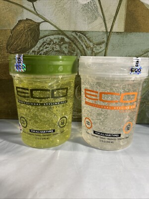 Eco Styler Krystal Styling Gel 32 oz & Olive Oil Both For All Hair Types 2 Pc