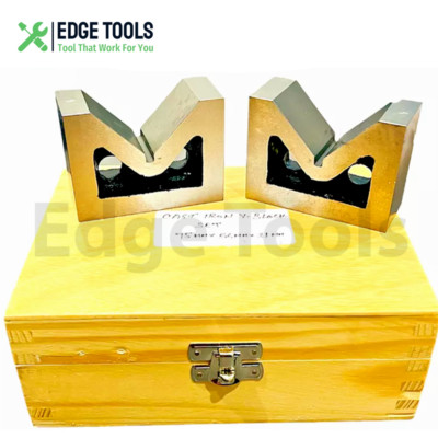 Cast Iron V Block Set Of 2 Pcs 4'' x 1-1/2'' x 3'' Inch Vee Block Without Clamp USA