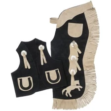 Tough1 Kid's Vest & Chap Set w/ Horses