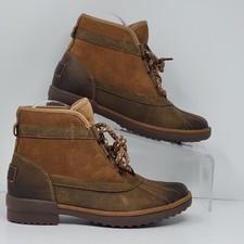 UGG Greda Waterproof Duck Boot Brown Leather Suede 1112650 Womens Sz 5 Pre-owned