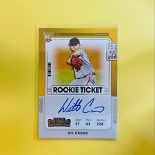 2021 Panini Contenders #155 Wil Crow Rookie Ticker Autograph