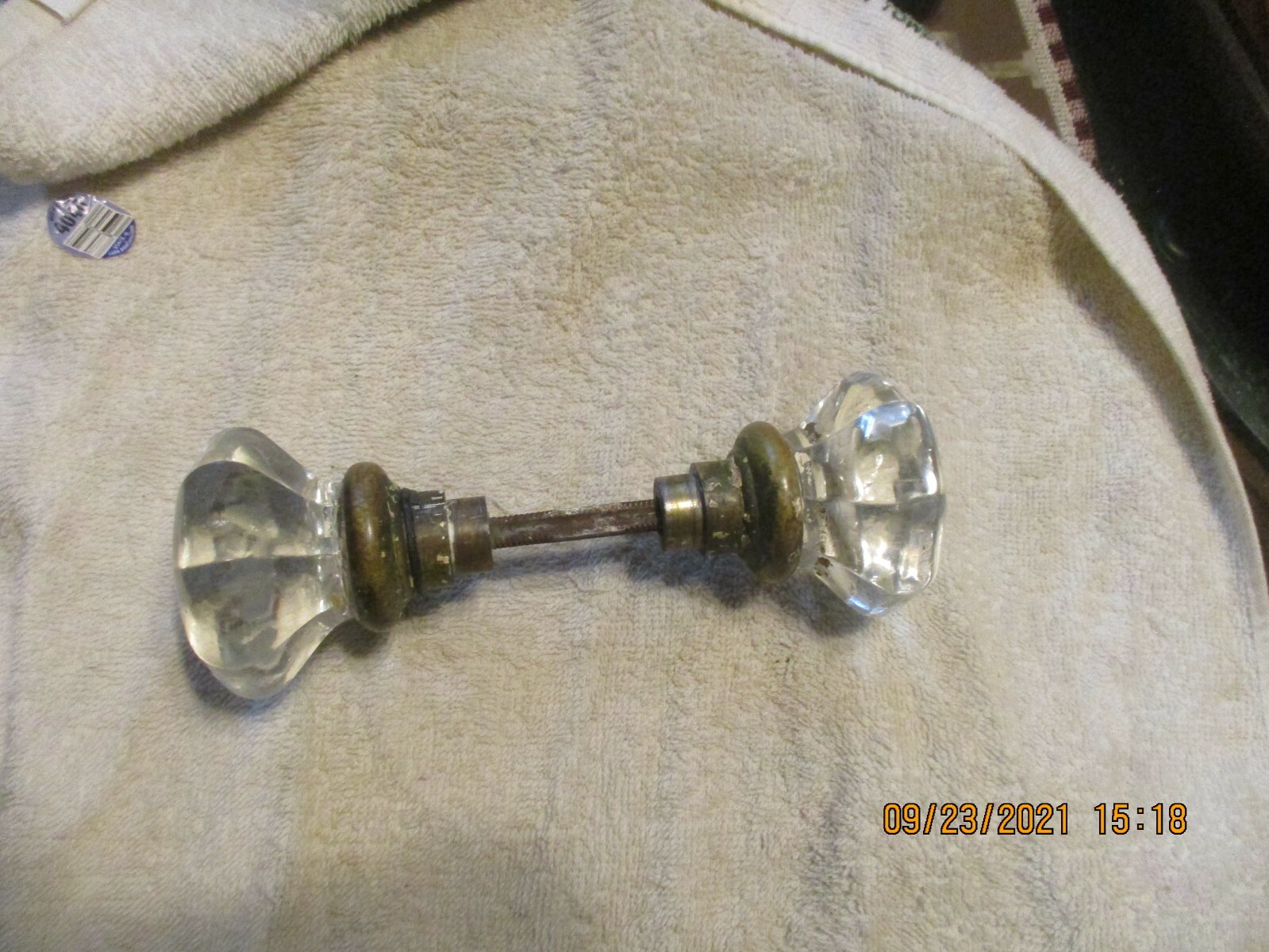 1 SET LARGE 8 POINT VINTAGE GLASS DOOR KNOBS eBay