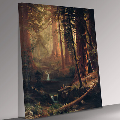 Albert Bierstadt Giant Redwood Trees of California Leinwand Wandbild Bild Druck