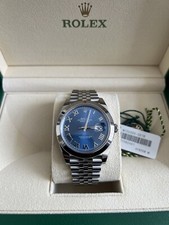 rolex datejust 41mm blue dial Azzuro