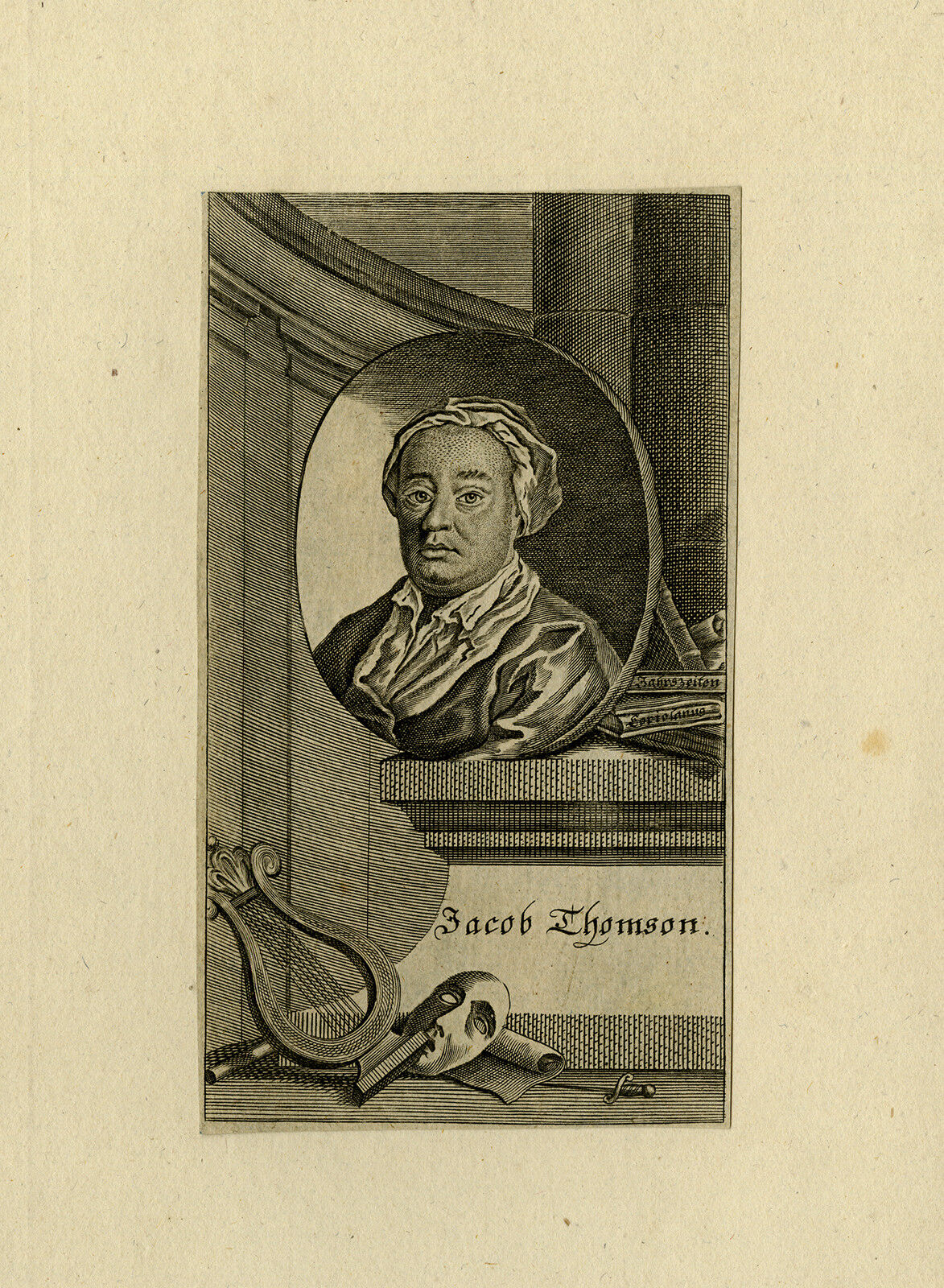 Antique Print-PORTRAIT-JAMES THOMSON-POET-Anonymous-ca. 1750 Tani