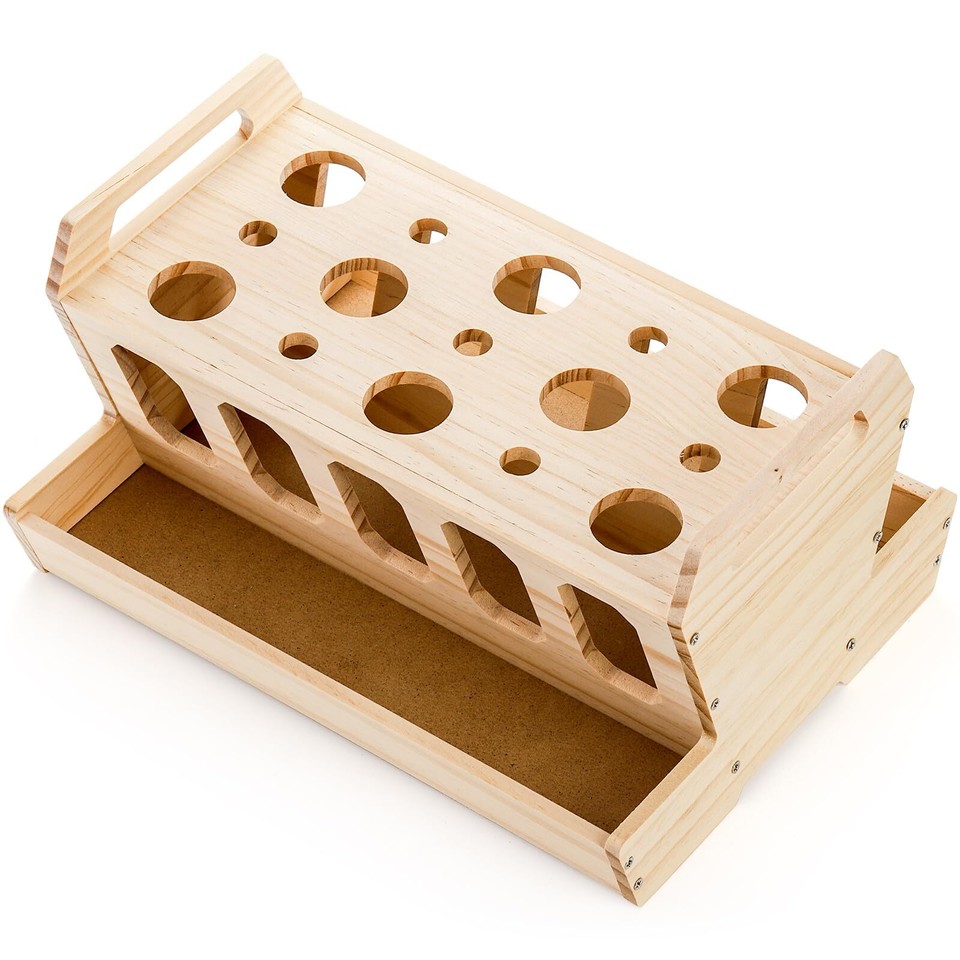 Wooden Pet Hay Feeder with Removable Top, Rabbit Food Feeding Rack Less