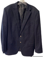 Michael Kors Blazer Mens 46R Black Wool Blend 2 Button Notched Collar Preppy