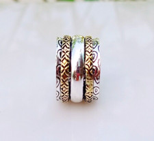 Solid 925 Sterling Silver Band Thumb Spinner Statement Handmade Ring All Size