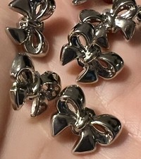 10 X Silver Bow Shank  buttons 14mm Jacket Blazer Coat Dress Buttons Ref 115
