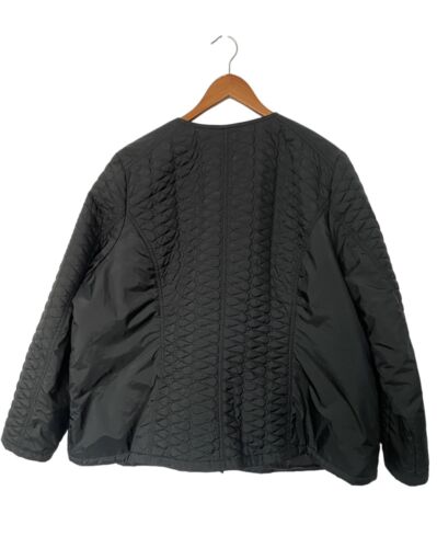 Lane Bryant Quilted Moto Puffer Jacket Asymmetrical Gold Zip Black 26/28 - Picture 3 of 11