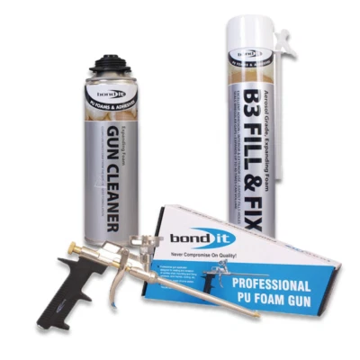 BOND-IT FILL & FIX MATE Expanding Foam Kit 6 x 750ml Foam Cans 1 x Professional Gun 1 x 500ml Cleaner
