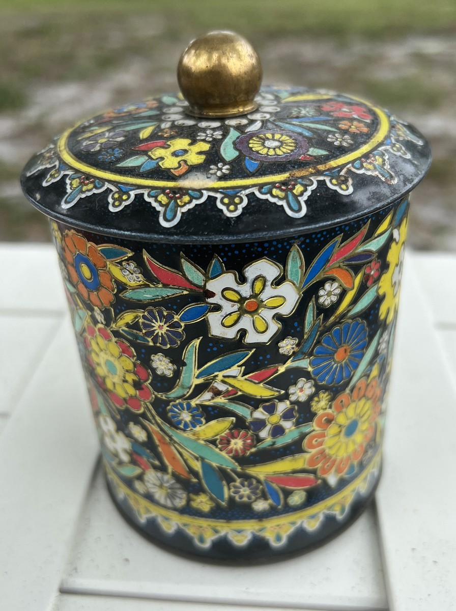 Vintage Metal Colorful Daher Tin Made in England Floral | eBay