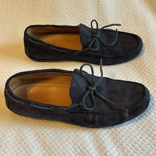 Austen Heller Kingston Blue Camo Suede Leather Loafers size 11 - Picture 2 of 9