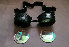 Steampunk Rave Goggles - With Extra Kaleidoscope Lenses/Glasses - Adjustable