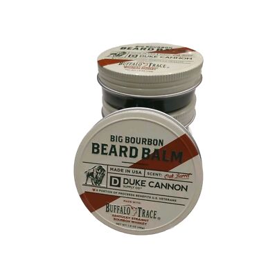Duke Cannon Bourbon Beard Balm 1.6oz Buffalo Trace Oak Barrel Kentucky Straight 
