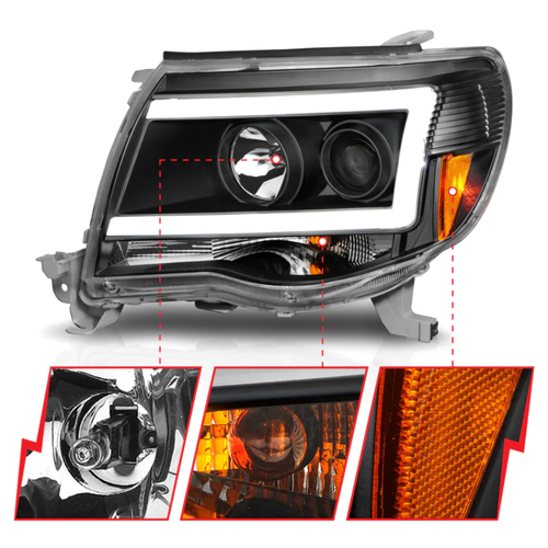 ANZO 111517 Headlight Assembly FITS 05 09 toyota tacoma projector light bar styl - Picture 6 of 12