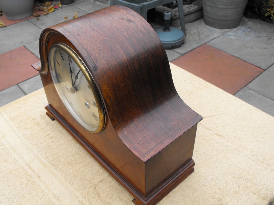 Vintage Mantel Clock Nice Case Runs Intermittently, Pendulum NO KEY