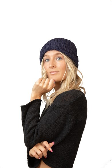 Profound Blue Wool Knit Beanie by Earth Divas – Cozy Stylish Cap-image