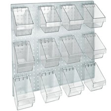 Azar Displays 12 Mini Bucket Peg Wall Accessory Organizer Kit Pegboard...